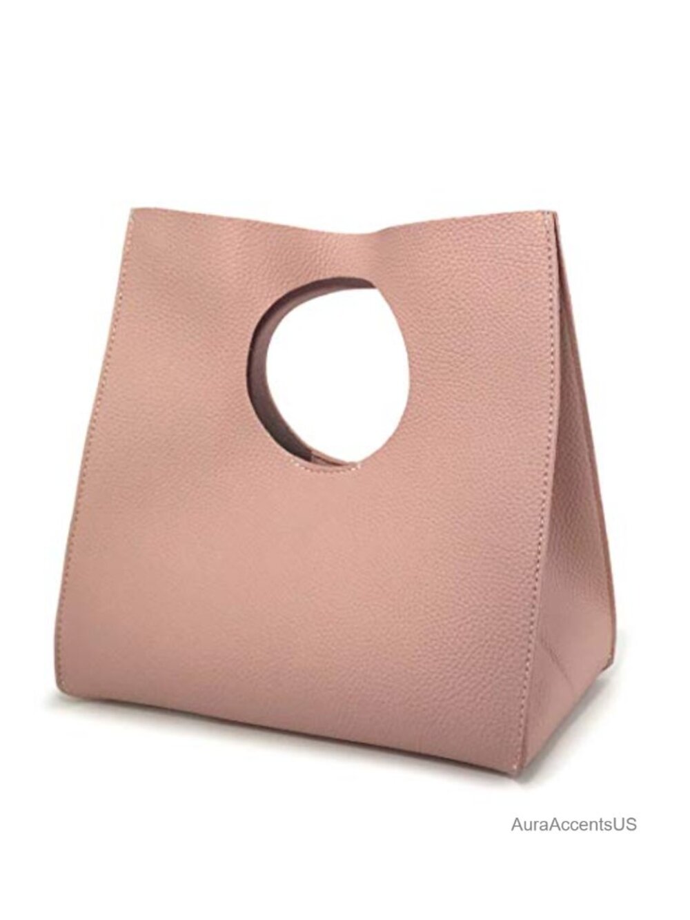 Vintage Minimalist PU Leather Clutch Small Tote Snap Closure Handbag